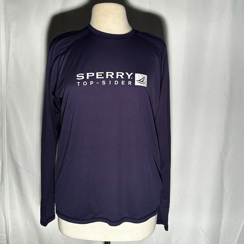 Navy Blue Sperry Top-Sider Long Sleeve Tech Shirt Size S